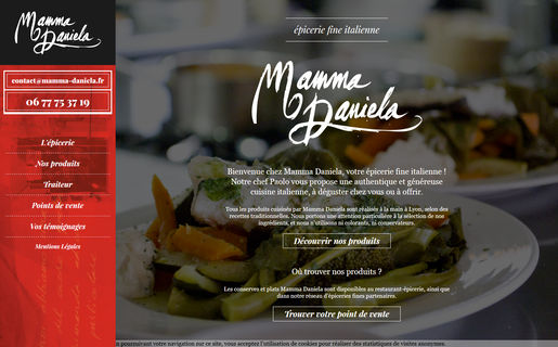 Capture d'écran du site internet de l'épicerie fine italienne mamma-daniela.fr