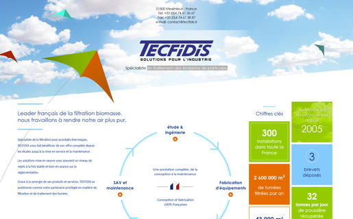 Capture d'écran du site créé pour TECFIDIS